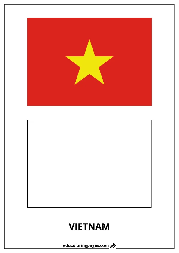 Vietnam Flag Coloring Page (Vietnam) – Bilingual