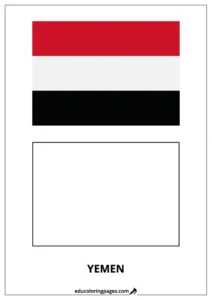 Yemen Flag Coloring Page (Yemen) – Bilingual