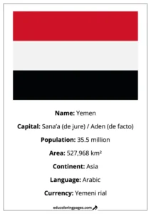 Yemen Flag Country Facts Educational