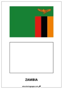 Zambia Flag Coloring Page (Zambia) – Bilingual